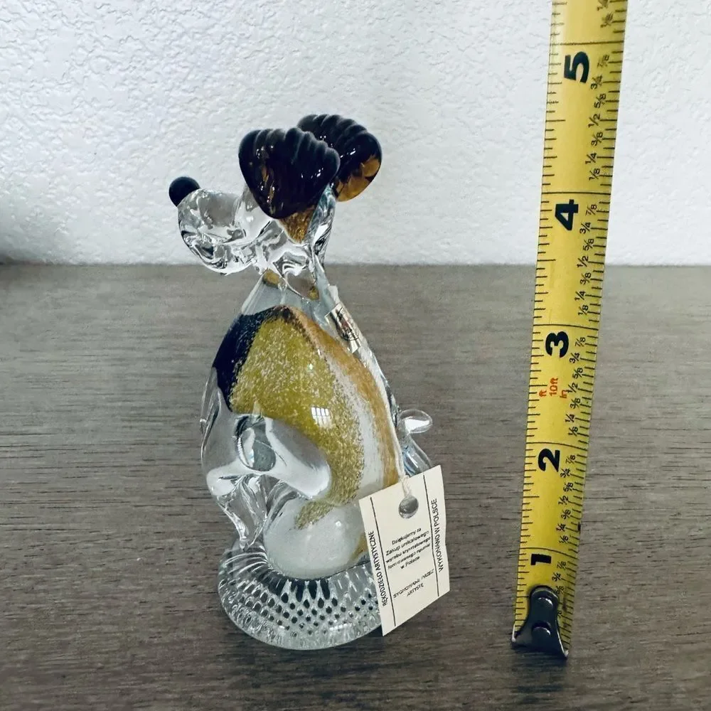Poland Crystal Dog Figurine Paperweight Decor